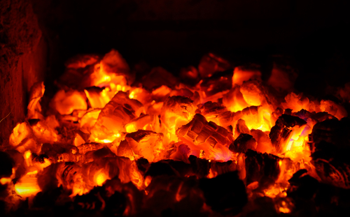 coals on a fire